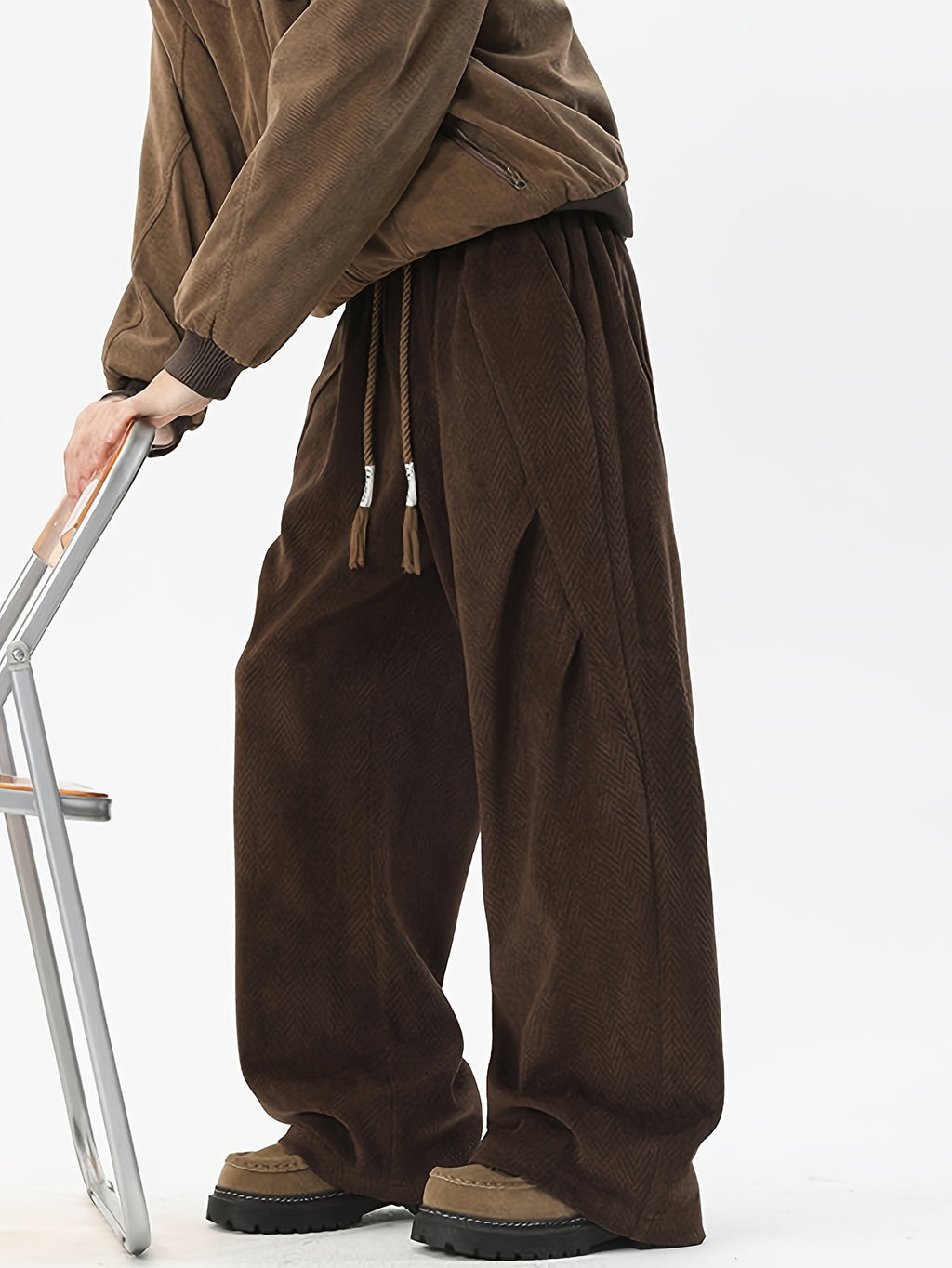 Black Washed Wide-Leg Jeans with Contrast Stitching