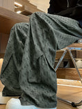 Charcoal Washed Camouflage Oversized Wide-Leg Pants