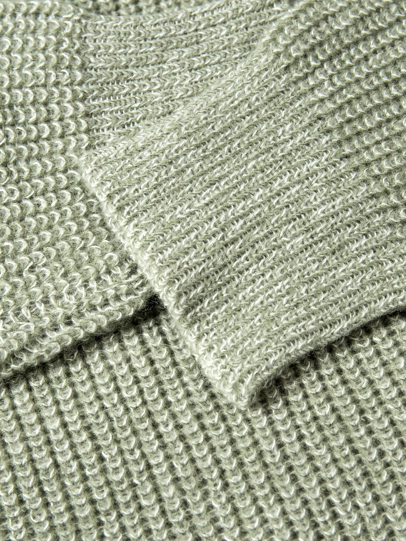 Light Mint Green Oversized Ribbed Knit Crewneck Sweater