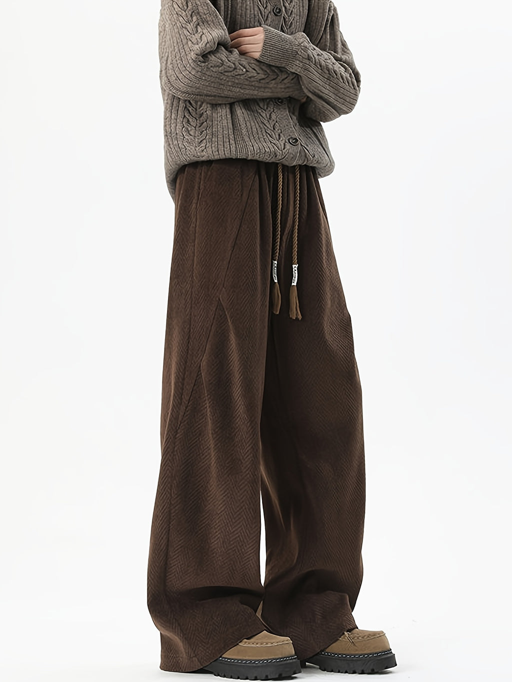 Black Washed Wide-Leg Jeans with Contrast Stitching