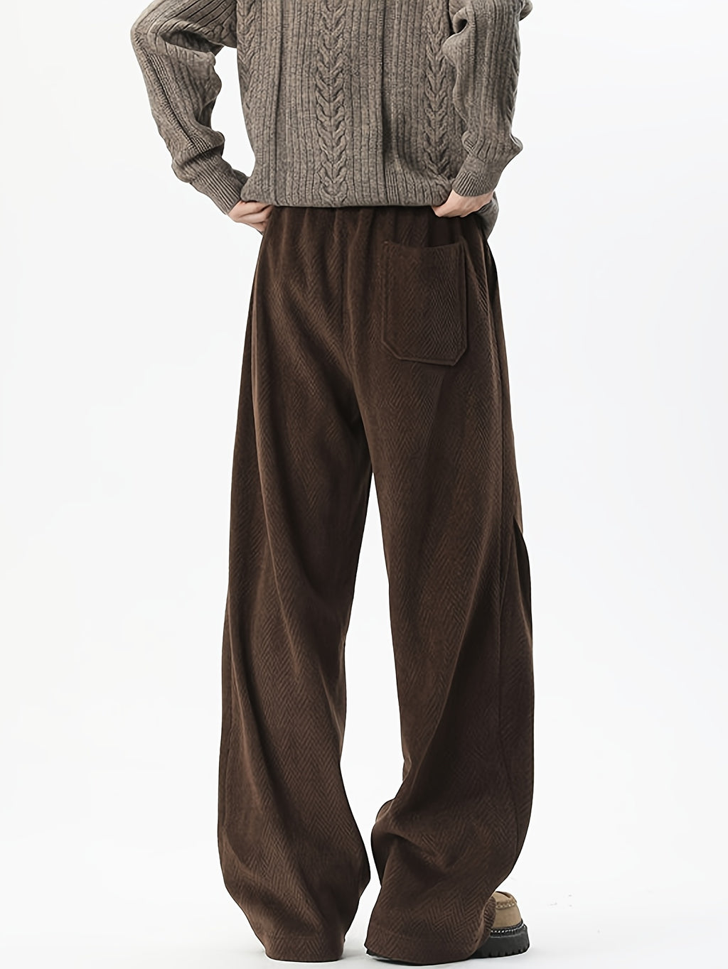 Black Washed Wide-Leg Jeans with Contrast Stitching