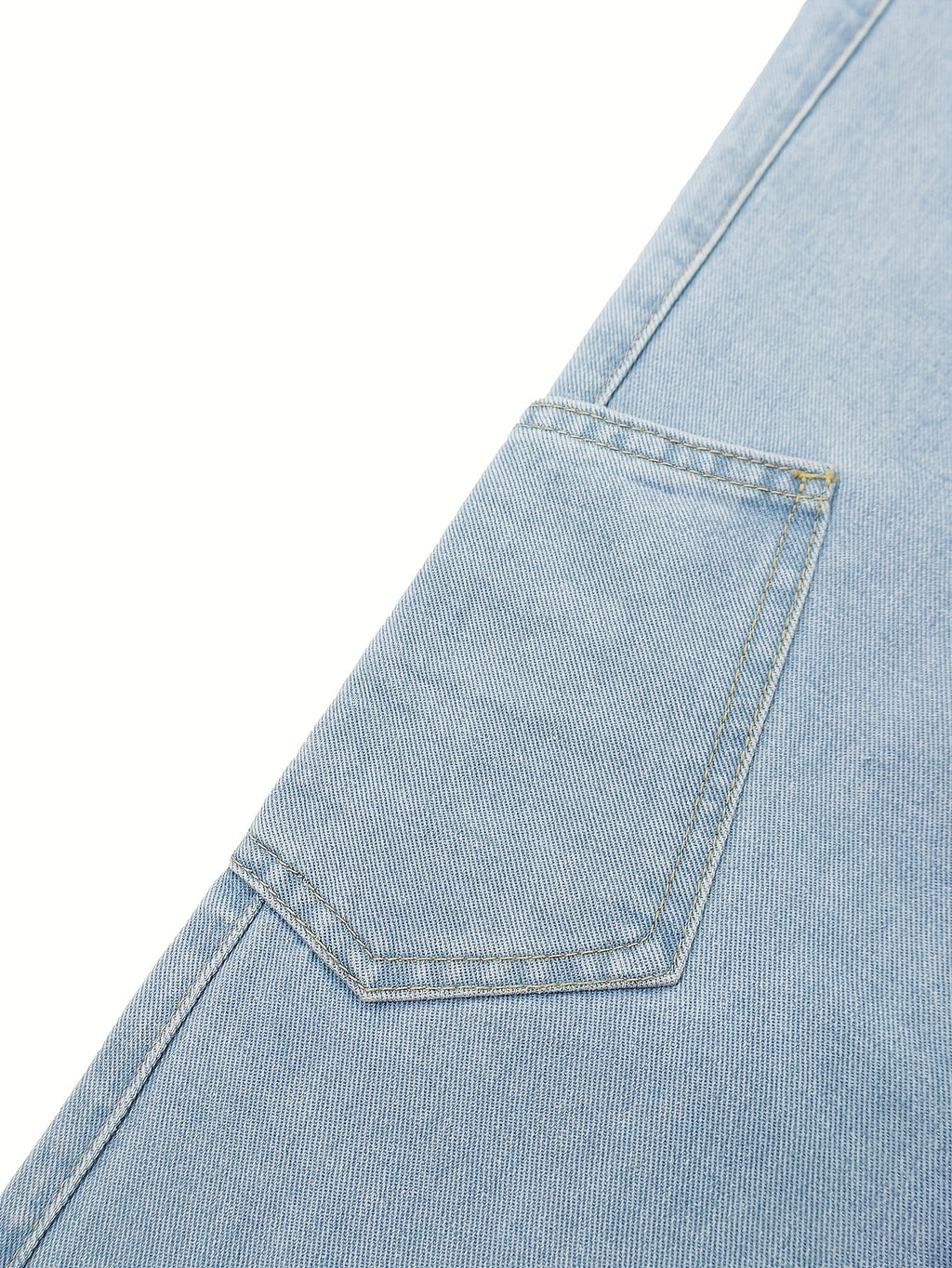 Light Blue Washed Wide-Leg Cargo Jeans